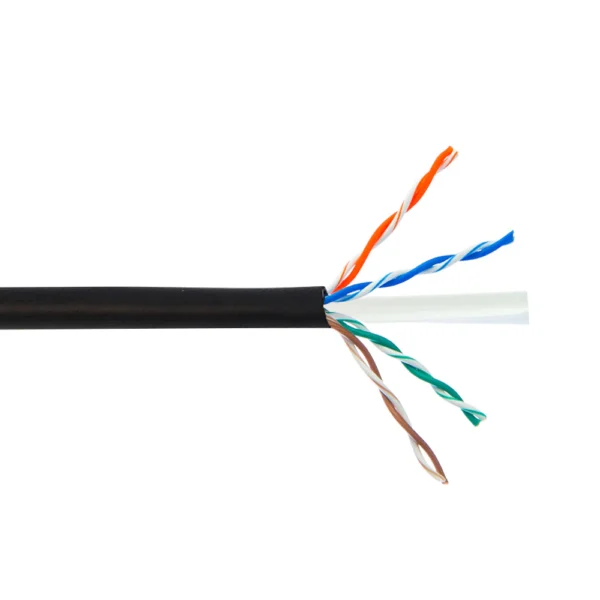 4 Pair CAT6 Solid U/UTP 550Mhz 23AWG CMR Riser Bulk Cable - 1000ft - Black