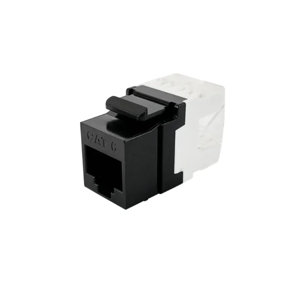 RJ45 Cat6 Slim Profile 180 Degree Jack, 110 Punch-Down - Black