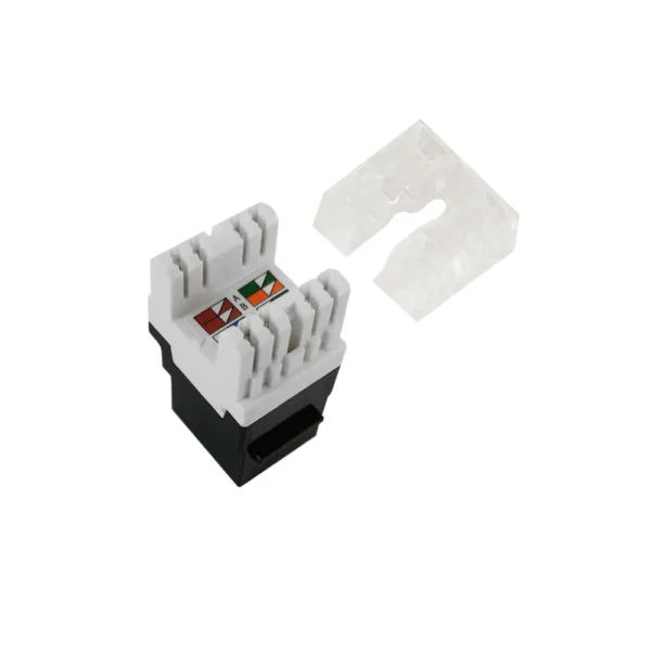 RJ45 Cat6 Slim Profile 180 Degree Jack, 110 Punch-Down - Black - Image 2